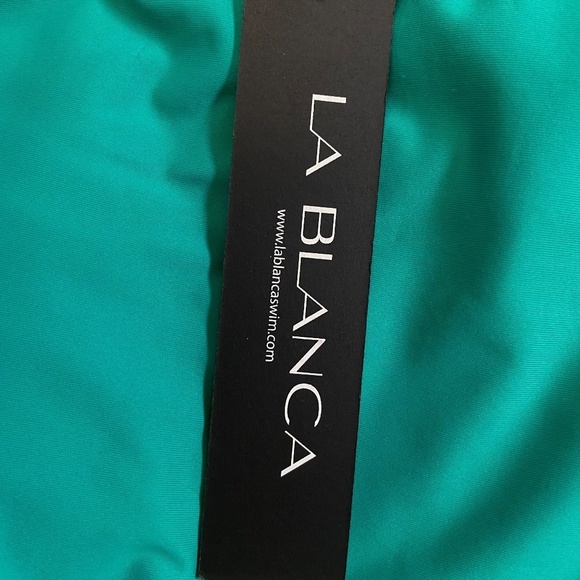 La Blanca Strappy One-Shoulder One-Piece Swimsuit, Emerald Green, Size 12 NWT - Picture 5 of 16